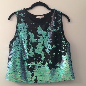 Lucy Paris Sequin Crop Top